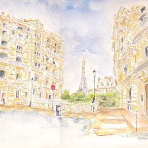 Paris Szene Aquarell Karte von ©Elvira Rascov