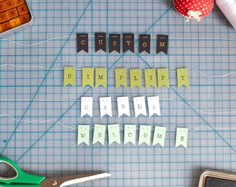 Tiny Custom Bunting (Single Word), Unique Cubicle Decor, Desk Accessory