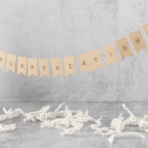 Mini “Congratulations” Paper Bunting, Personalized Party Garland, Graduation Gift