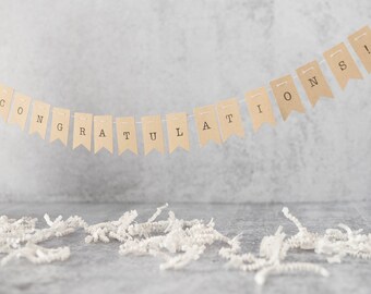 Mini “Congratulations” Paper Bunting, Personalized Party Garland, Graduation Gift