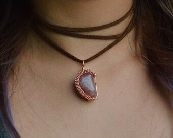 Red Aventurine Copper Wire Wrapped Pendant