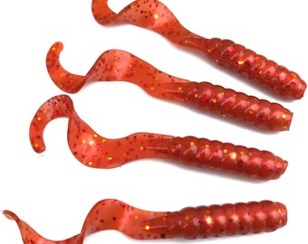 NEW 50//pack PEACOCK BLUE 3/" Scented Grubs Fishing Twister Tail Soft Plastic