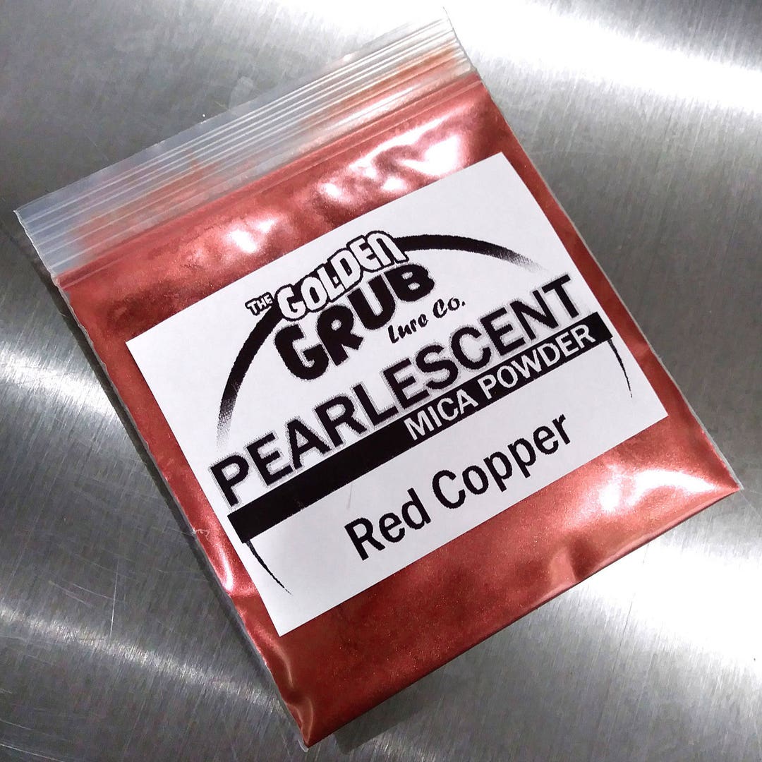 1 OZ. (30g) RED COPPER Shiny Metallic Pearlescent Mica Powder Fishing ...