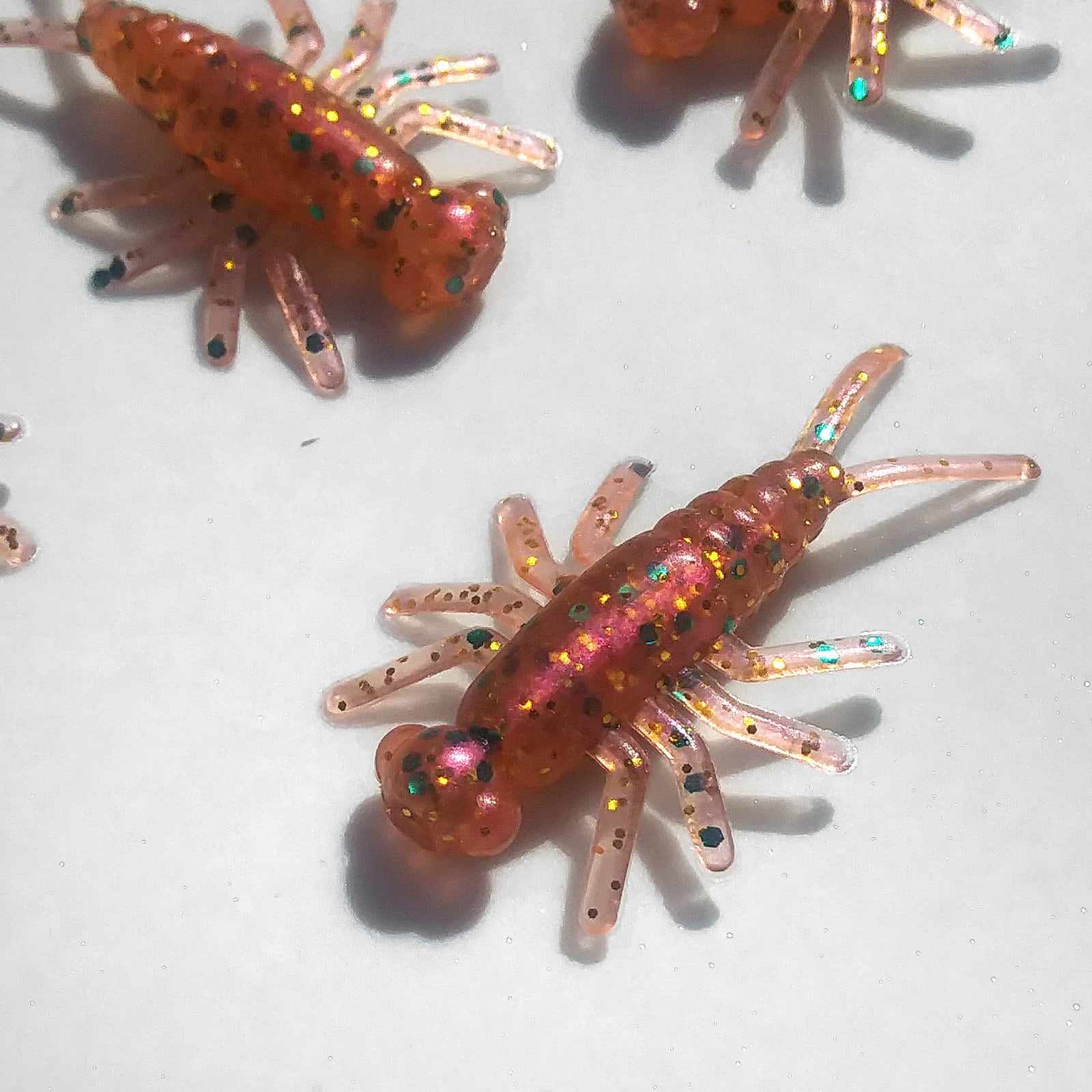 NEW 50//pack PEACHY CONFETTI Buggeroo Fishing Soft Plastic Bait Bug Cricket
