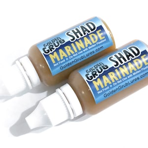 NEW 1 oz. SHAD SCENT Marinade Golden Grub Lure Fishing Soft Plastic plastisol smell