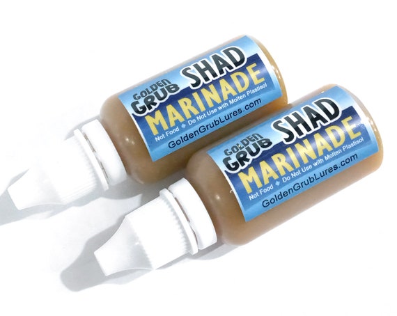 NEW 1 Oz. SHAD SCENT Marinade Golden Grub Lure Fishing Soft Plastic  Plastisol Smell 