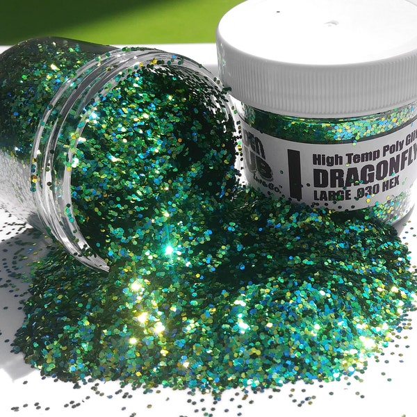 2 oz. Jar DRAGONFLY MIX Glitter Solvent Resistant PET Glitter .030 Hex for Crafts, Art, & Fishing Lure Making