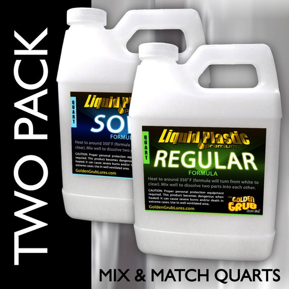 New TWO PACK Mix & Match Quarts Liquid Plastic Plastisol Fishing Soft Bait  Lure 