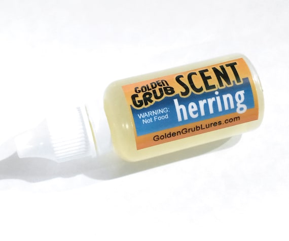 New 1 OZ. HERRING SCENT Golden Grub Lure Fishing Soft Plastic Bait plastisol