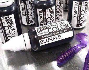 1 OZ. BLURPLE Liquid Color Dye Fishing Soft Bait Lure Making plastisol