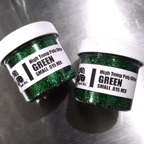 2 Oz. Jar GREEN GLITTER Solvent Resistant PET Glitter .015 Hex for