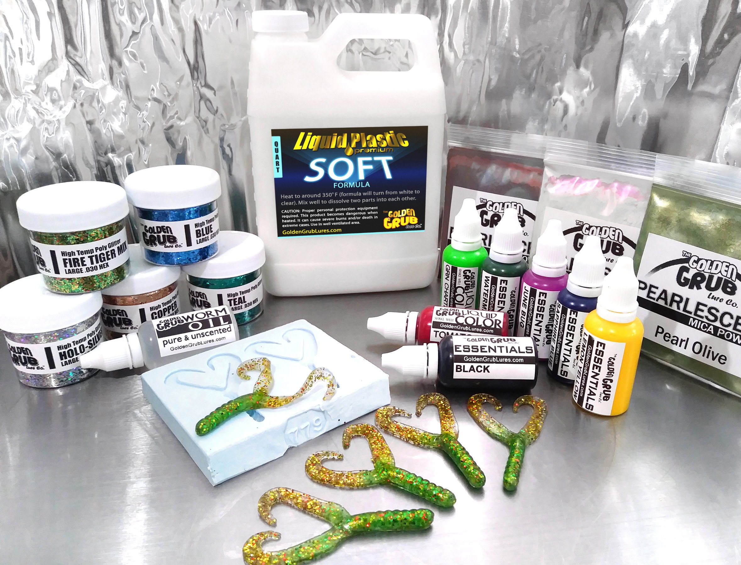NEW Liquid Plastic SUPER STARTER Set / Twin Tail Grub Mold Kit - Plastisol Fishing Lure Bait Making, Fun & Easy to Learn - Etsy NEW Liquid Plastic SUPER STARTER Set / Twin Tail Grub Mold Kit - Plastisol Fishing Lure Bait Making, Fun & Easy to Learn - Etsy