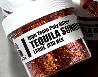 2 oz. Jar TEQUILA SUNRISE Mix Hi-Temp Glitter .030 Hex for Crafts, Art, & Fishing Lures