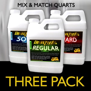 New THREE PACK Mix & Match Quarts Liquid Plastic Plastisol Fishing Soft Bait