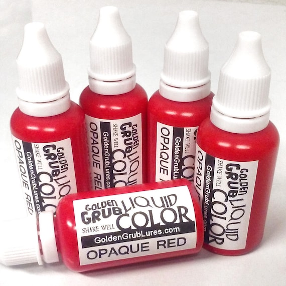 1 OZ. OPAQUE RED Liquid Color for Making Plastic Fishing Lures, Soft Bait 