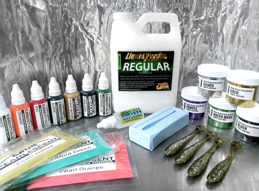 NEW Liquid Plastic SUPER STARTER Set Kit Swimbait Mold Plastisol Fishing Lure Making Kit, Easy