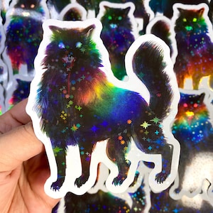 Griezelige Wolf Holografische Sparkle Vinyl Sticker