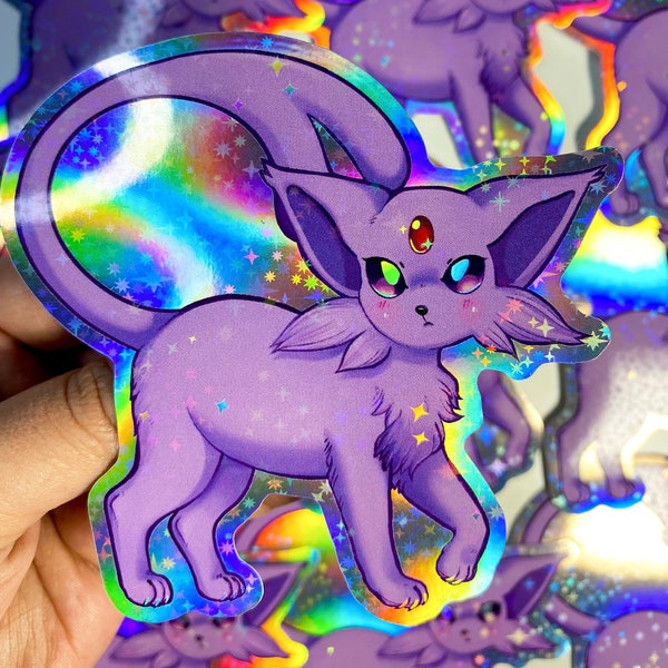 Espeon Eeveelutions Pokemon Holographic Vinyl Sticker