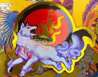 大神 天照大御神 金赤箔 天狼ステッカー - Etsy 日本