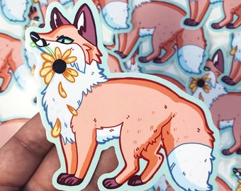 Fuchs Blume Kitsune Vinyl Sticker