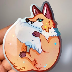 Fox Ball Vinyl Holographique Déjoué Autocollant Firefox