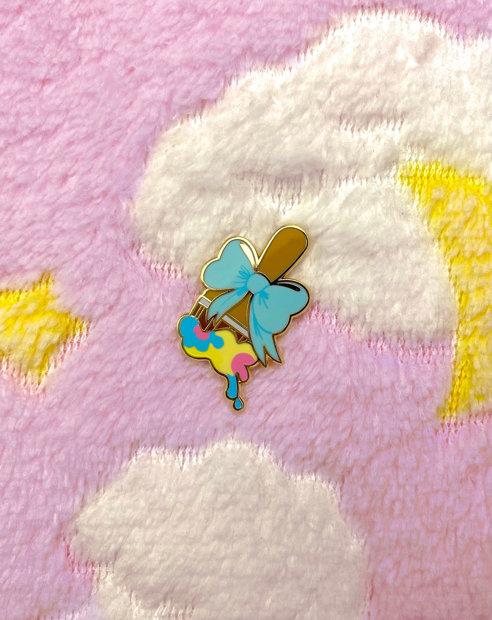 Neopets Paint Brush Baby Brush Gold Glitter Small Enamel Pin - Etsy