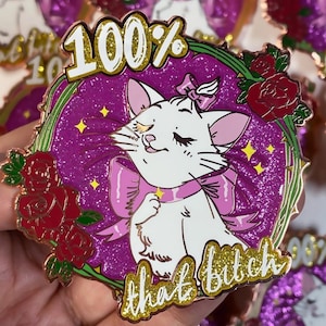 Marie The Aristocats Sassy Rose Gold Enamel Pin