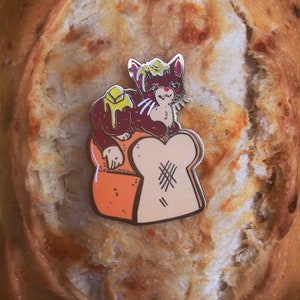 Cat Loaf Gold Hard Enamel Pin