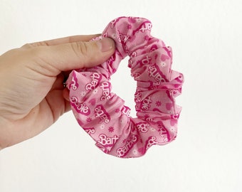 Barbie Pink Scrunchie Hair Tie, Barbie Bow, Barbie Scrunchie, Women and Girls Scrunchie, Barbie Gift, Pink Hair Tie, Pink Scrunchie