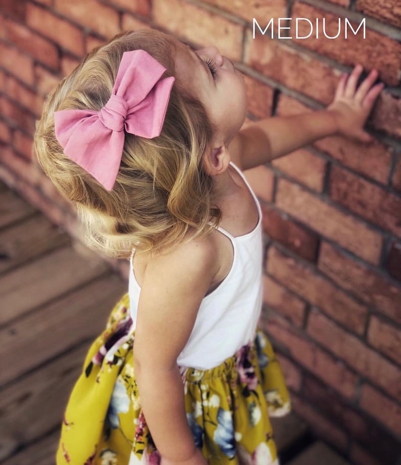 Pink Baby Headband Bow Toddler Hair Clip Handtied Bows White Bow Double Gauze Pinwheel Bows Bow on Nylon Headband or Alligator Clip
