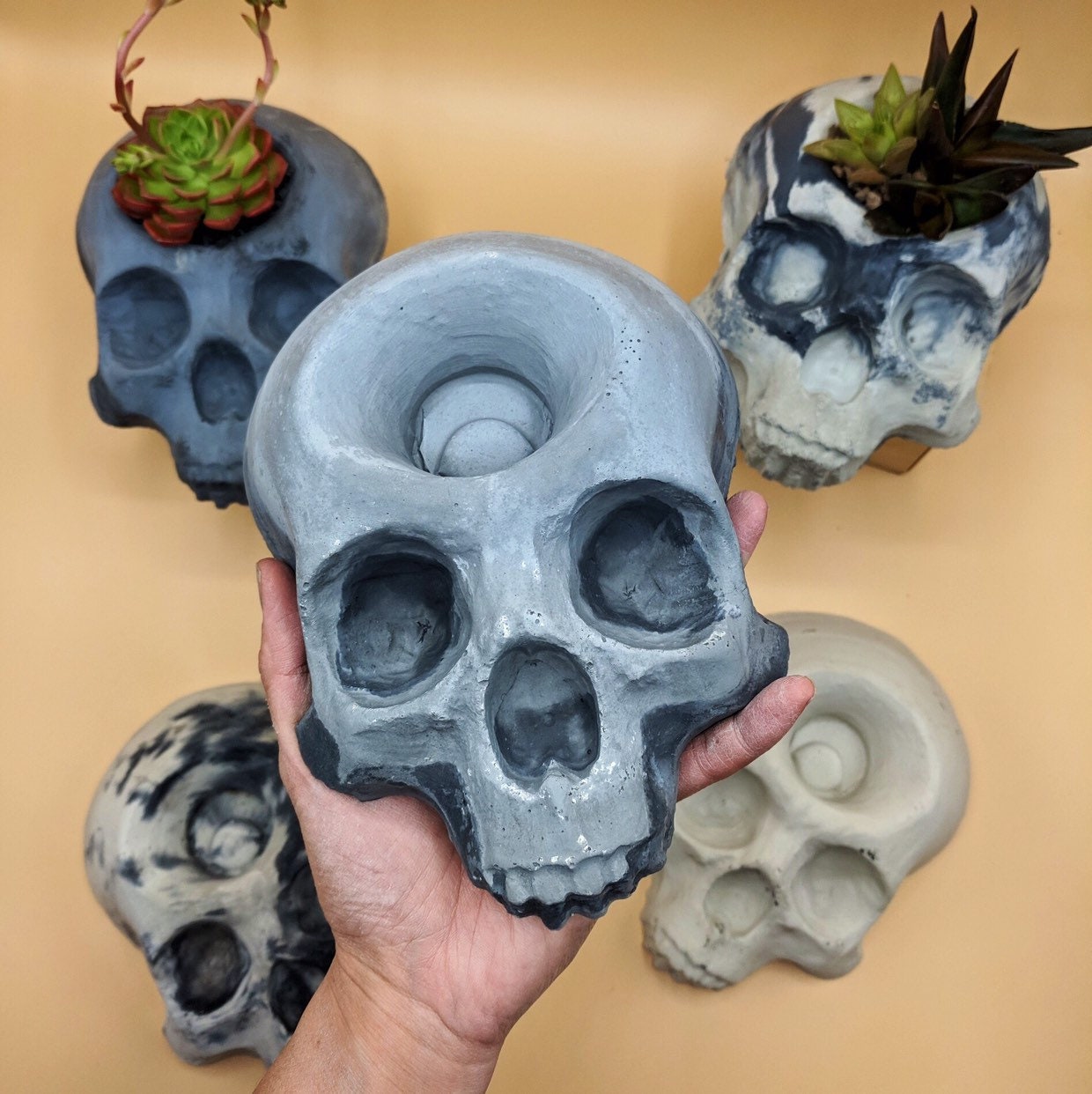 Skull 8" Planter Pot Mold ABS