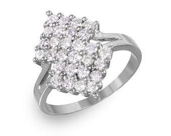 28-teiliger 1,04 ct Marquise-Diamantring für Frauen