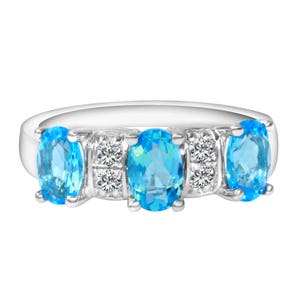 Women's Diamond and Topaz Ring image 3