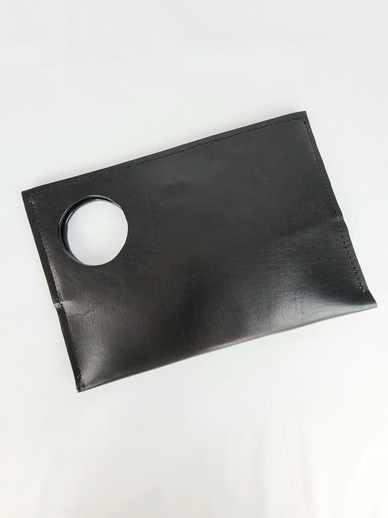 Circle clutch, leather clutch image 1