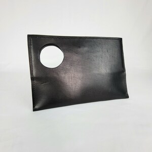 Circle clutch, leather clutch image 2