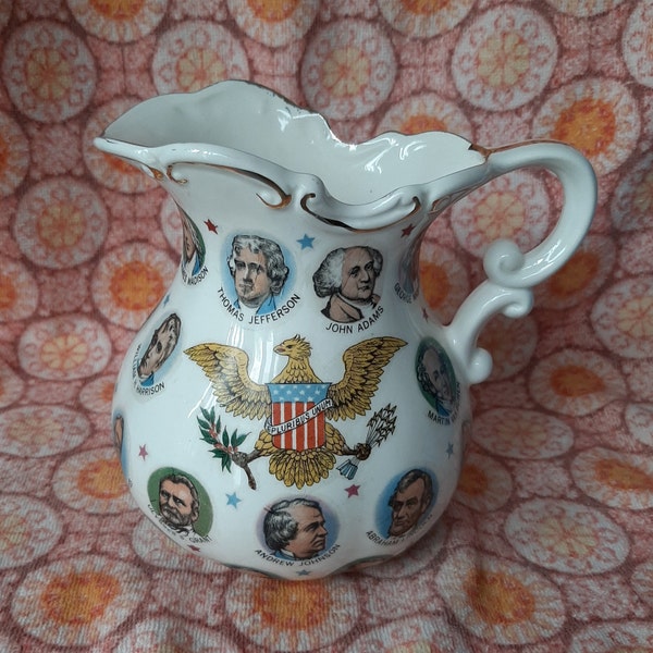 Vintage 1965 American Presidents Chadwick-Miller Water Pitcher.