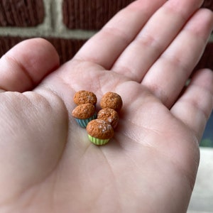 Miniature Pumpkin Spice Muffins, Dollhouse Muffins, 1:12 Scale Miniatures for Doll Breakfast, Doll Bakery, image 2