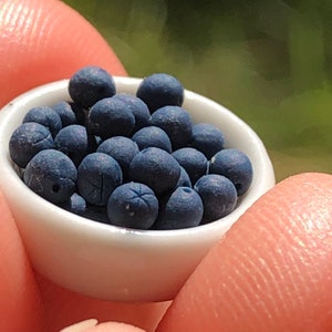 1/12 Scale Miniature Blueberries For Doll House or Fairy Garden / Doll House Fruits / Fairy Garden Miniature Berries / Mini Fruits