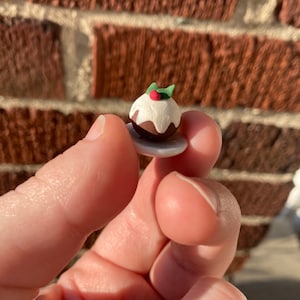 1:12 Scale Miniature Doll House Christmas Pudding, Fairy Garden Food, Christmas Dinner, Old Fashioned Holiday