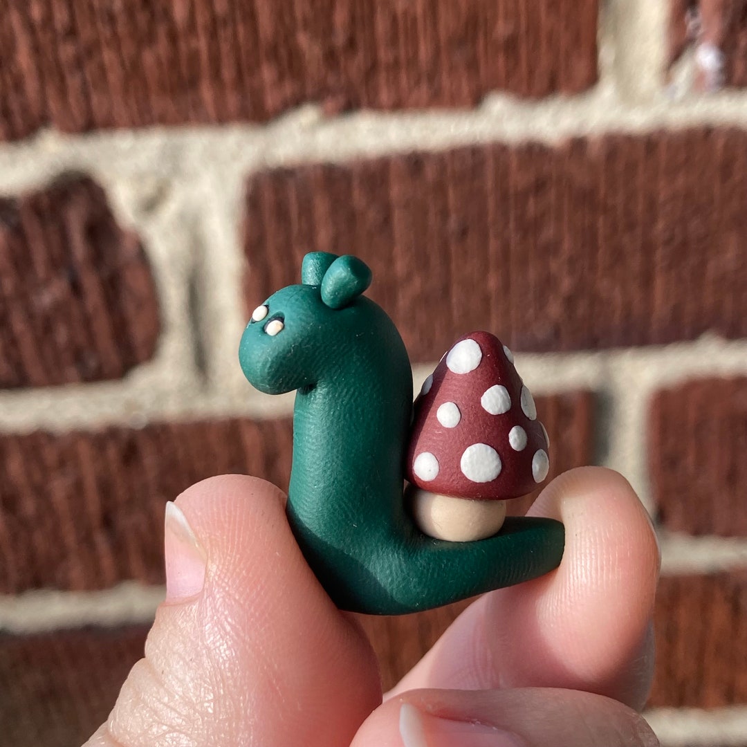 Miniature Mushroom Snail Figurine, Foodie Familiar, Fall Snail ...