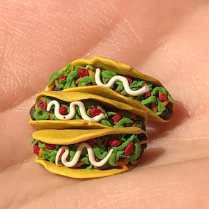 Miniature Tacos, Doll House Food, Fairy Garden Food,