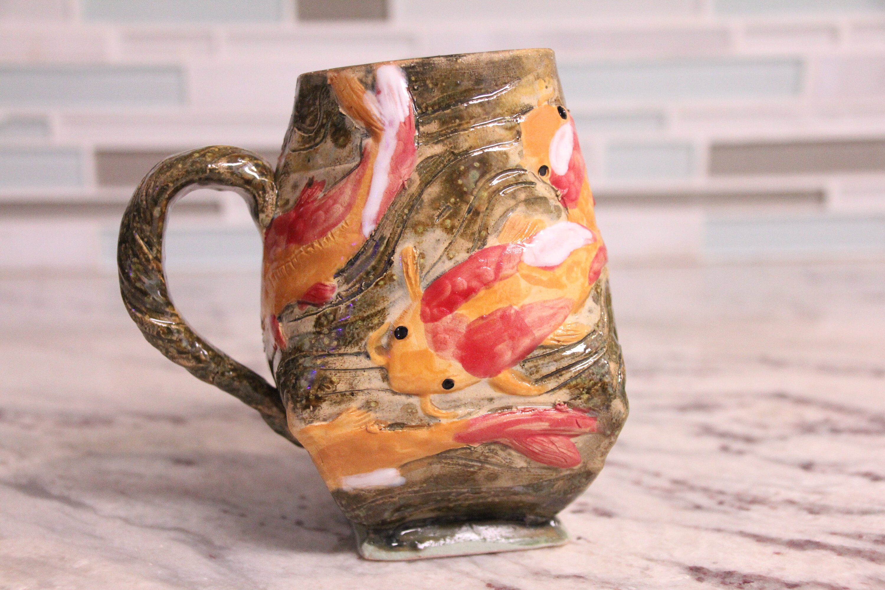 Koi Fish Coffee Cup Etsy