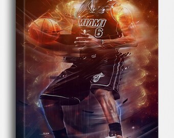 NBA MIAMI HEAT Poster 30/" x 8.5/" Custom Name Painting Printing