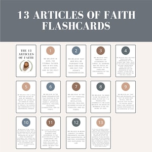 13 Tarjetas de Artículos de Fe, Tarjetas Flash de Artículos de Fe imprimibles, Primaria SUD imprimible, Primaria SUD