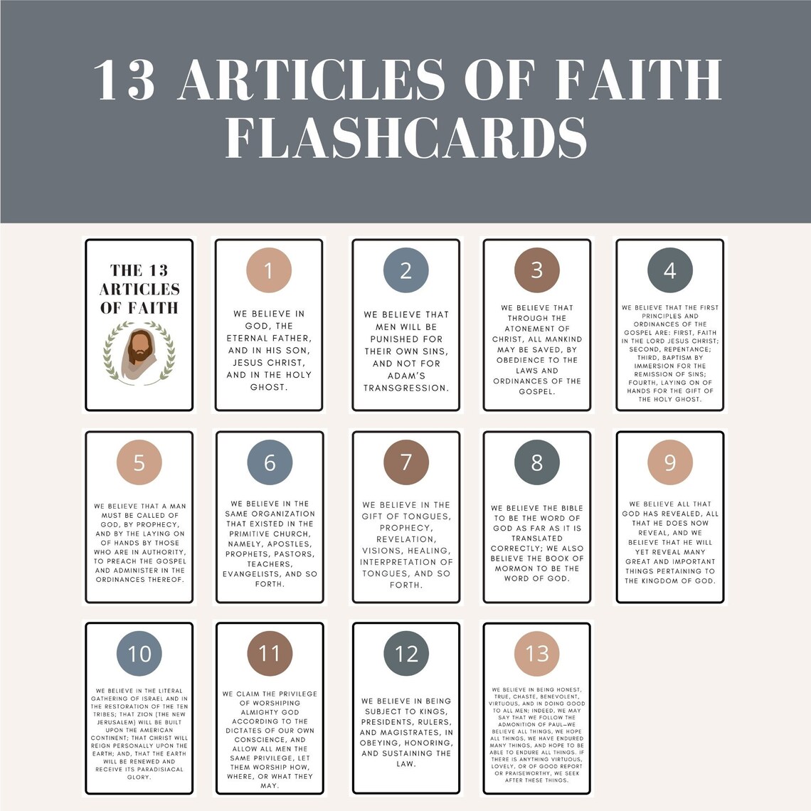 Articles of Faith Cards Printable Flash Cards LDS Primary - Etsy