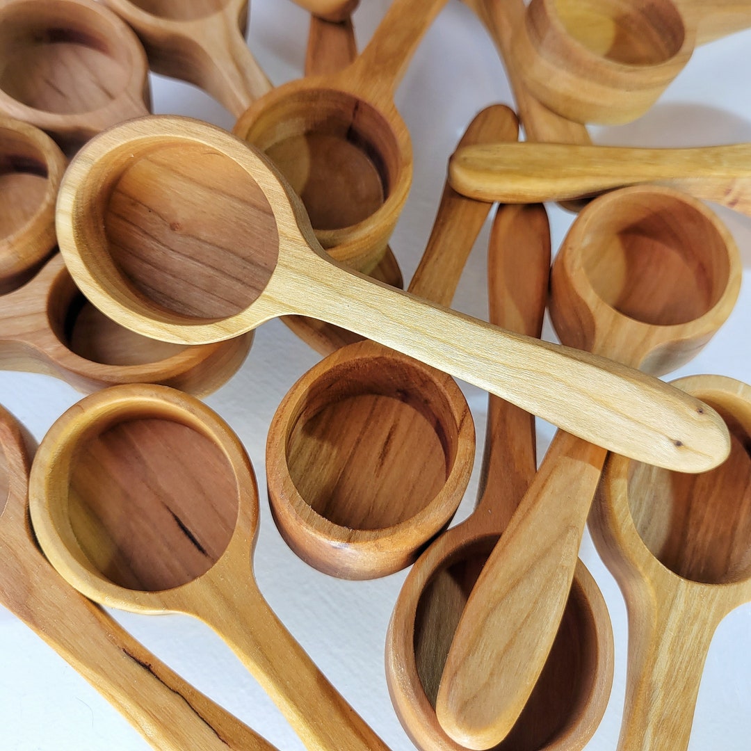 Wooden Coffee Scoop Unique Wood Café Utensil 2 Tablespoon Classic