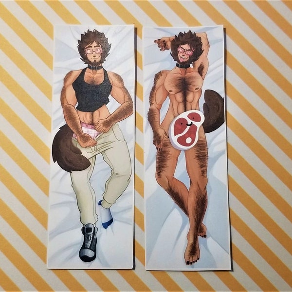 Samson Dakimakura Body Pillow Werewolf Original Character /// Sticker Keychain Double Sided Bookmark Laminated Charm Full Size Pillow Print