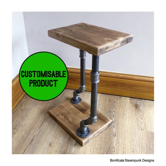 Steampunk Bedside Table customisable Farmhouse Industrial