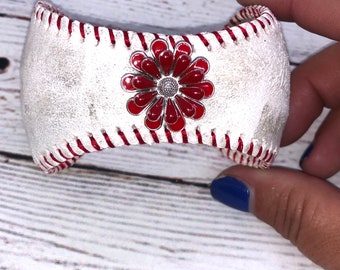 Upcycled baseball cuff baseball bracelet sports jewelry MLB baseball bracelet leather baseball cuff shabby chic bracelet