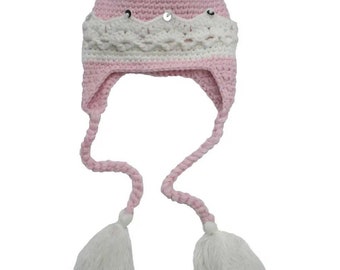 crocheted pink crown princess hat knit hat baby shower gift kids crocheted hat Baby princess crown hat